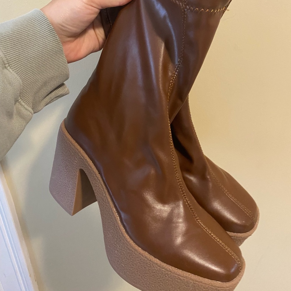 ASOS faux leather platform ankle boot